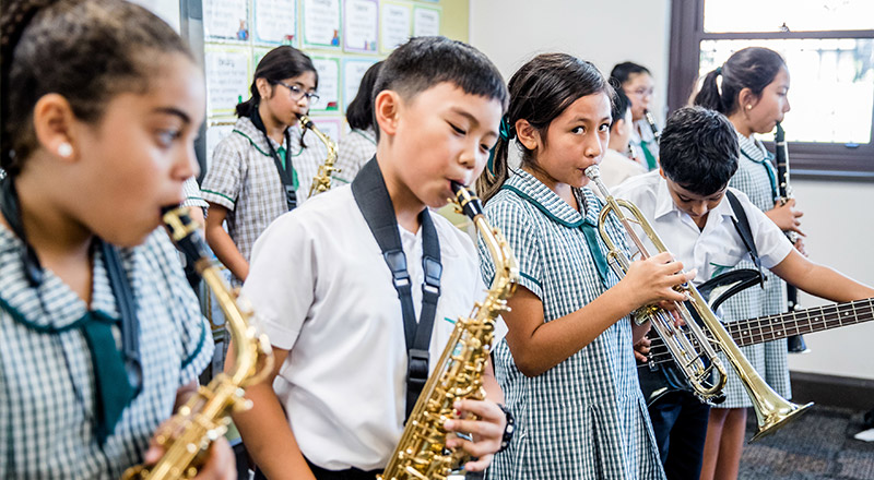 School band at Good Shepherd Catholic Primary Plumpton