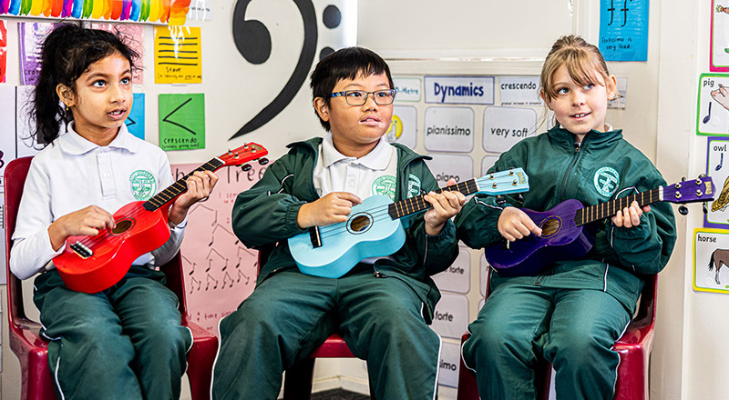 Ukulele lessons at Good Shepherd Catholic Primary Plumpton
