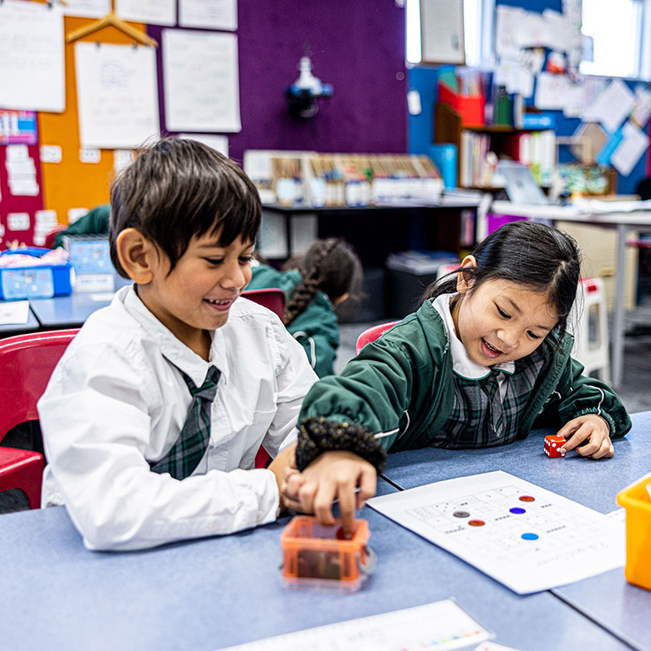 Students collaborating at Good Shepherd Catholic Primary Plumpton