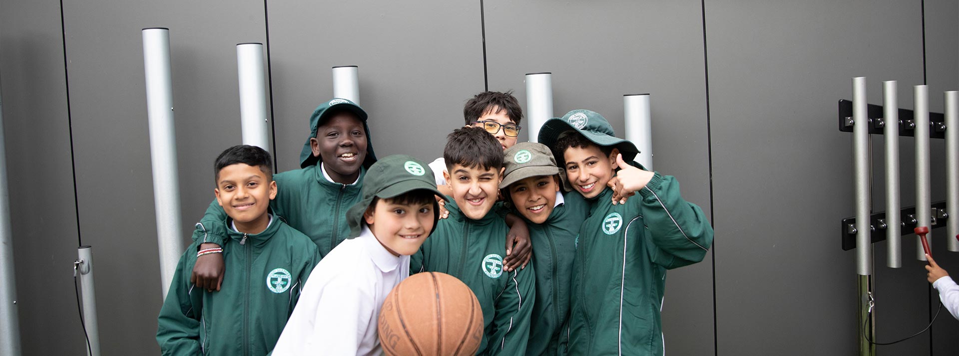 Good Shepherd Primary, Plumpton students playing on the Musical Playground